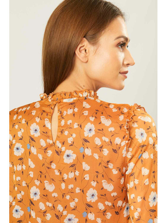 QUIOSQUE QUIOSQUE Halenka CAMEL SHIRT Oranžová Regular Fit