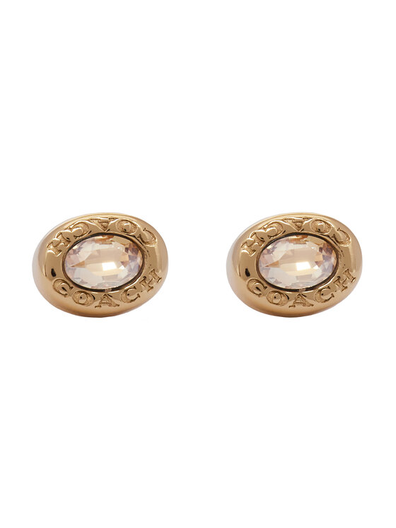 Coach Uhani Signature Logo Stone Stud Earrings 37335729GLD230 Zlata