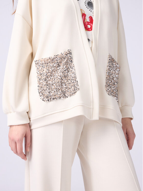 Oltre Oltre Bluza G939E000308N021 Biały Over Fit