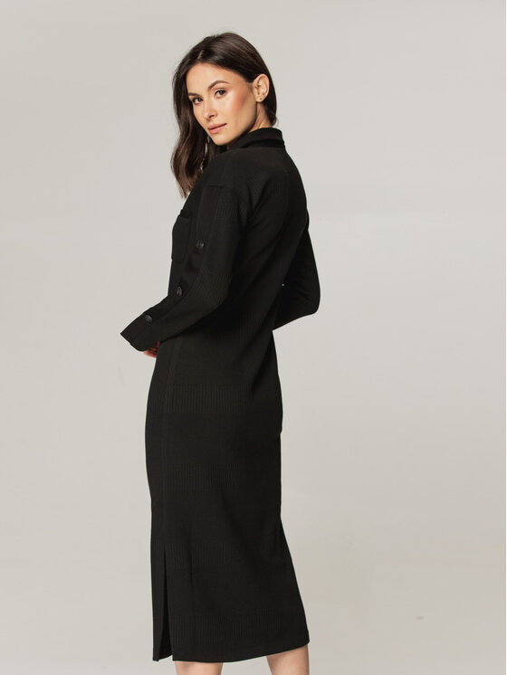 Willsoor Willsoor Sukienka dzianinowa 66997 Czarny Close Fit