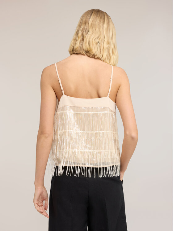 Motivi Motivi Top D037Q000544N002 Kremowy Regular Fit