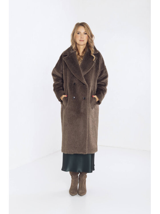 Justyna Ołtarzewska Justyna Ołtarzewska Płaszcz wełniany Kallisto Brązowy Modern Relaxed Fit
