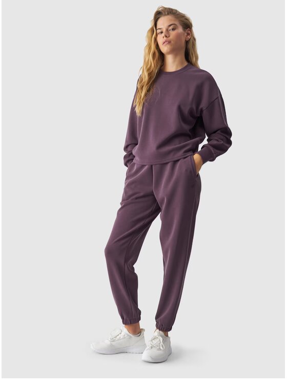 4F 4F Bluza 4FWAW24TSWSF1342 Fioletowy Oversize
