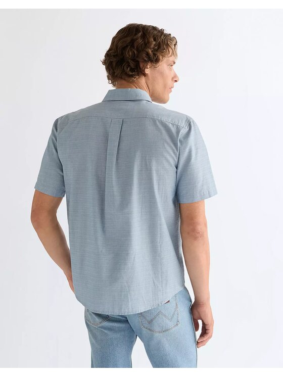 Wrangler Wrangler Koszula SS 1 PKT SHIRT Niebieski Regular Fit