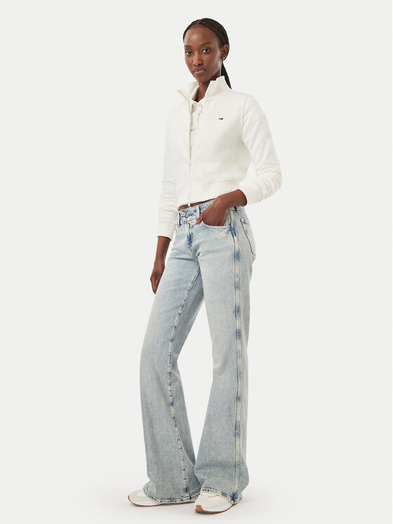 Tommy Jeans Tommy Jeans Суитшърт Flag DW0DW23535 Бял Slim Fit