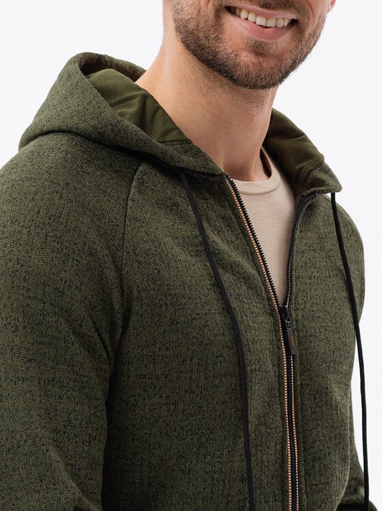 Ombre Ombre Mikina B1425 Zelená Regular Fit