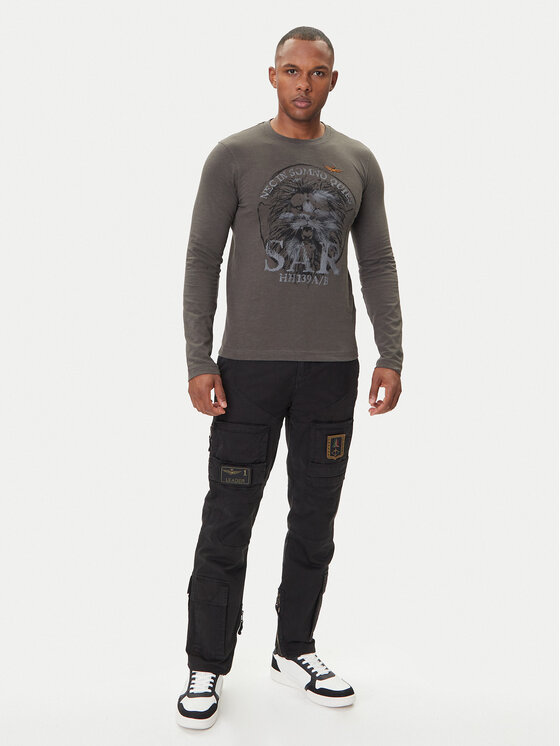 Aeronautica Militare Aeronautica Militare Majica dugih rukava 252TS2485UJ00708 Siva Regular Fit