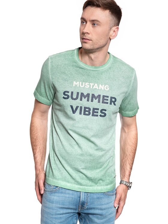 Mustang Mustang T-shirt ALEX C PRINT Verde Regular Fit