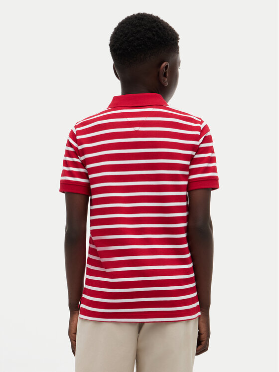 Tommy Hilfiger Tommy Hilfiger Тениска с яка и копчета Flag KB0KB09103 Червен Regular Fit
