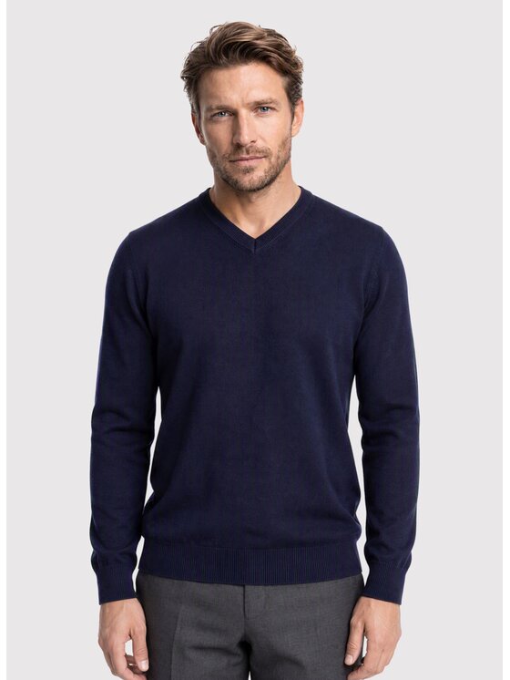 Pako Lorente Pako Lorente Sweter P26WN-2X-010 Granatowy Straight Fit