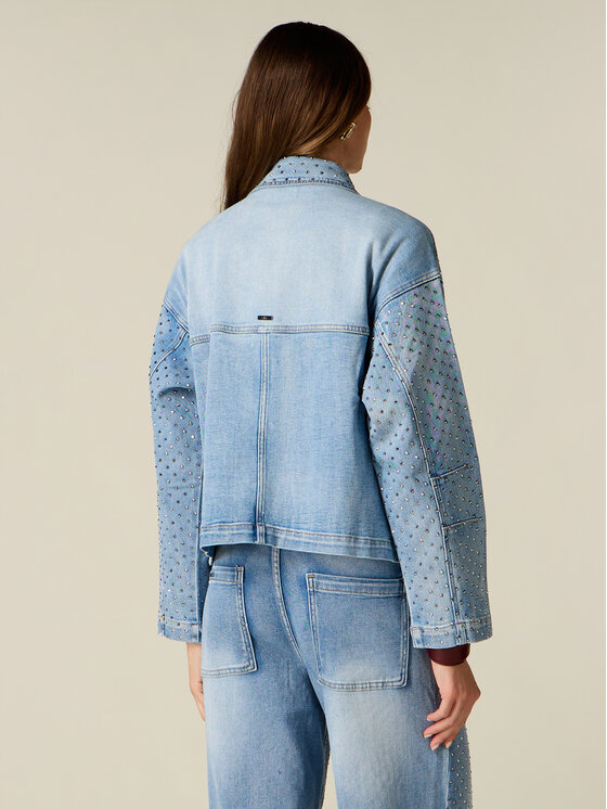 Oltre Oltre Marynarka R404J000335N004 Turkusowy Boxy Fit