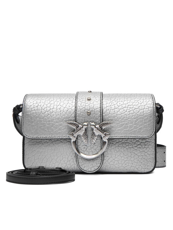 PINKO PINKO Geantă Love One Mini Slouchy Fl AI 25-26 PLTT 104340 A2JT Argintiu