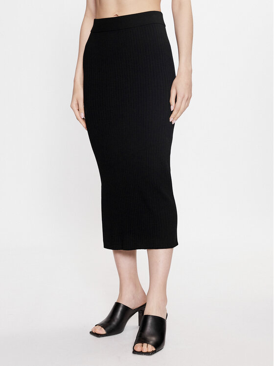 Max Mara Leisure Midi Krilo Orosei 2333060134 Črna Regular Fit