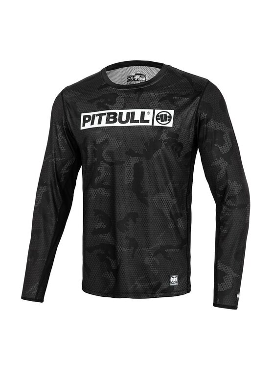 PITBULL PITBULL Koszulka techniczna Longsleeve Mesh Performance Pro plus Net Camo Hilltop II M Czarny Regular Fit