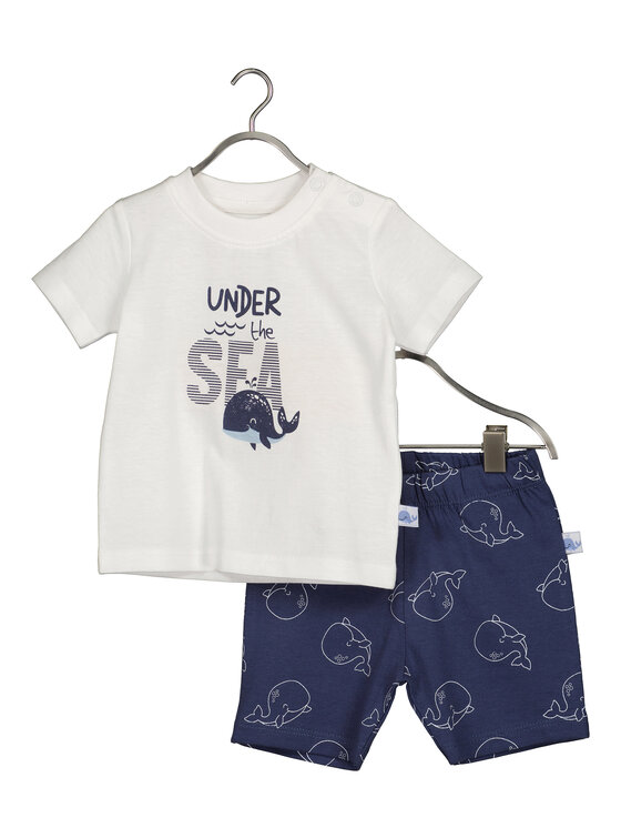 Blue Seven Blue Seven Marškinėlių ir šortų komplektas 422181 X Tamsiai mėlyna Regular Fit