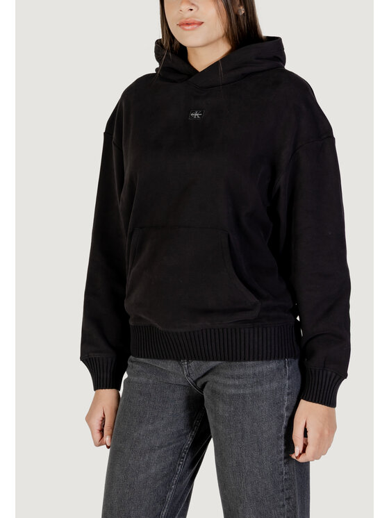 Calvin Klein Jeans Calvin Klein Jeans Felpa WOVEN LABEL PEACHED Nero Casual Fit