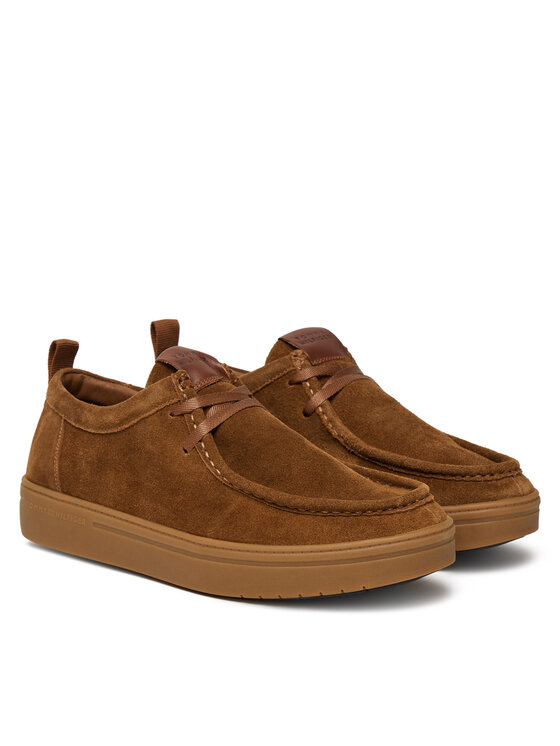 Tommy Hilfiger Tommy Hilfiger Pusbačiai Modern Light Suede Moc Toe Shoe FM0FM05501 Ruda