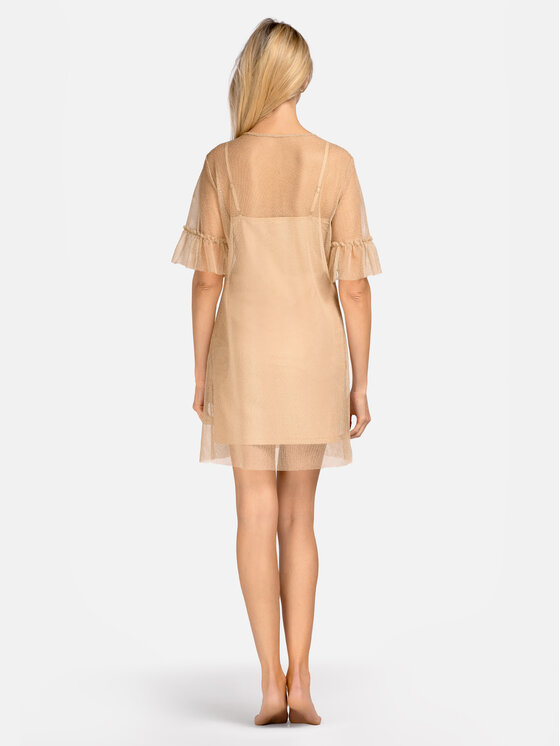 Miss Lou Miss Lou Abito da cocktail ZO-DONE3-BE Beige Relaxed Fit