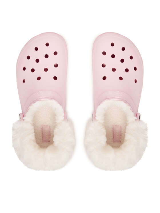 Crocs Crocs Iešļūcenes Classic Platform Fuzz Lined Clog 212854 Rozā
