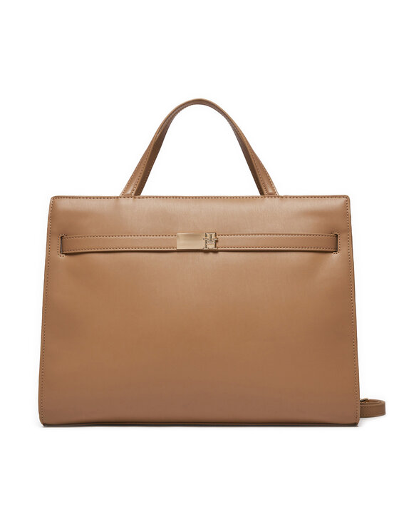 Geantă Tommy Hilfiger Th Heritage Workbag AW0AW16910 Maro