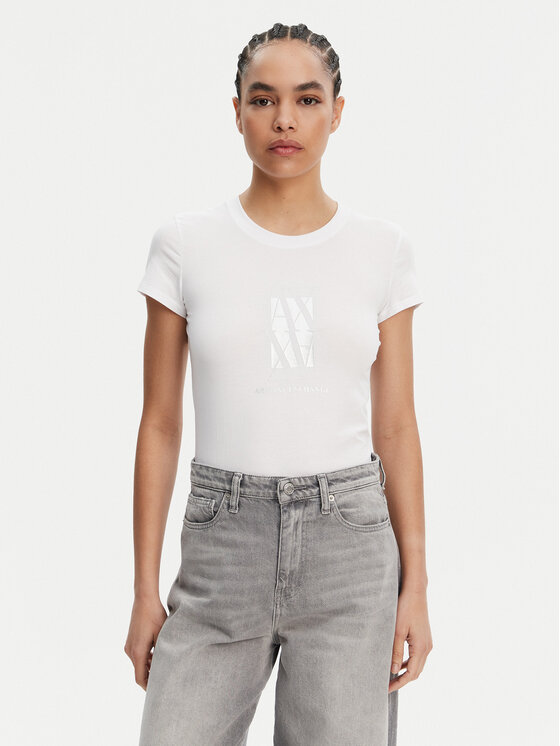 Armani Exchange Tričko XW000511 AF11929 U0002 Biela Slim Fit