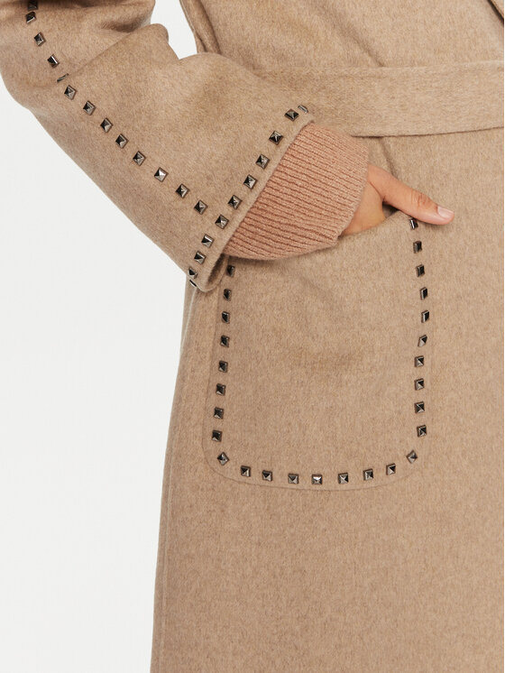 ViCOLO ViCOLO Wollmantel TS0032 Beige Regular Fit