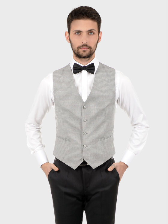 Evenemen Evenemen Kamizelka BREGAMO SENZA Szary Slim Fit