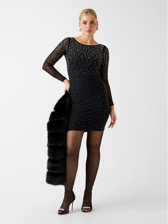 Marciano Guess Marciano Guess Коктейлна рокля 6RGK02 6218A Черен Slim Fit