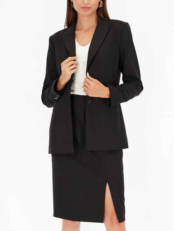 Potis & Verso Potis & Verso Marynarka Nesi Czarny Slim Fit