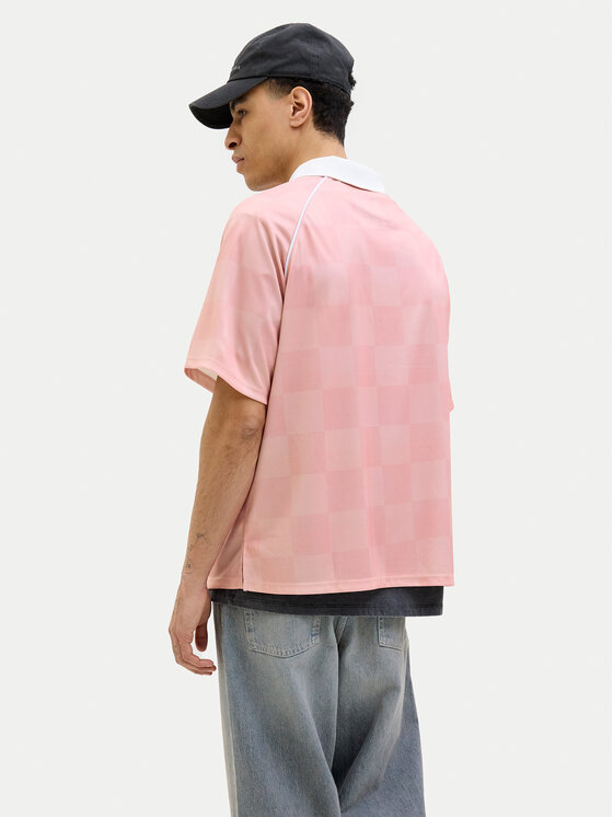 Jack&Jones Jack&Jones Тениска с яка и копчета Retreat 12277379 Розов Loose Fit