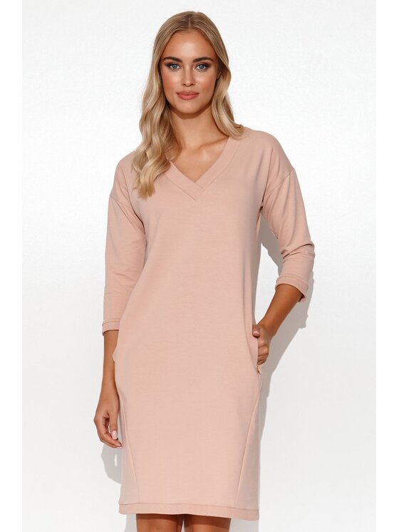 Makadamia Makadamia Sukienka codzienna M779 Różowy Comfort Fit