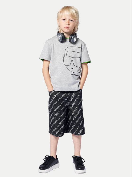 Karl Lagerfeld Kids Karl Lagerfeld Kids Джинсові шорти Z30415 D Чорний Regular Fit
