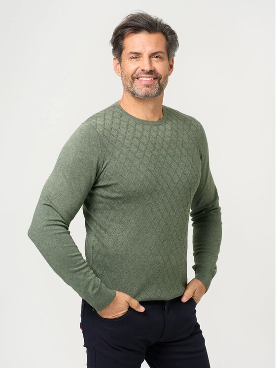 Willsoor Willsoor Sweter 71420 Zielony Anatomic Fit