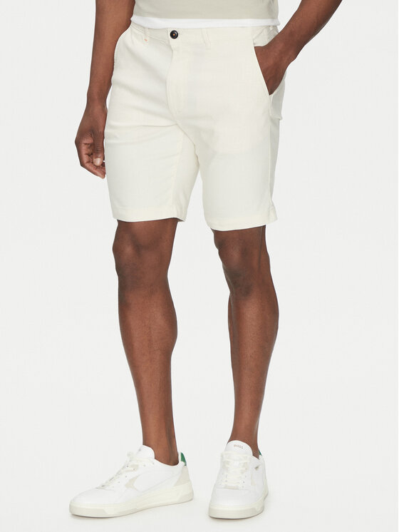 BOSS BOSS Šortky z materiálu 50536874 Écru Slim Fit