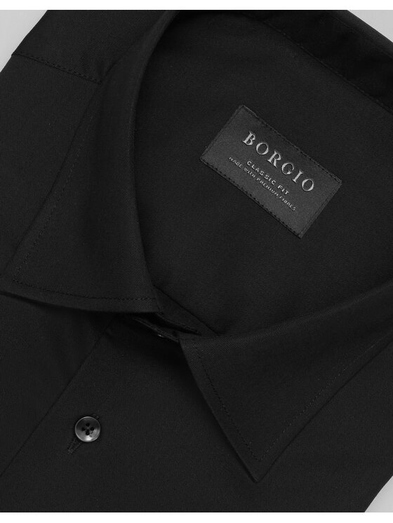 Borgio Borgio Koszula 00493 Czarny Classic Fit