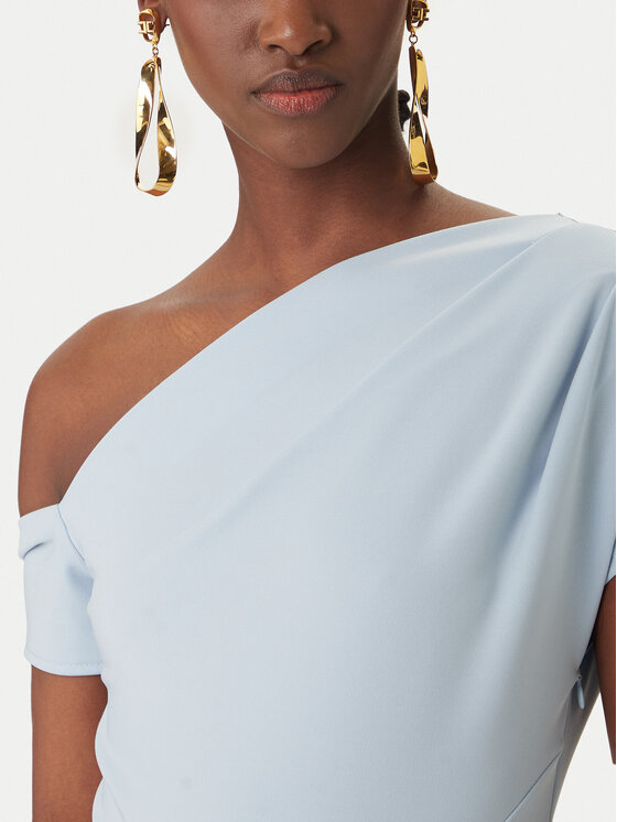 Rinascimento Rinascimento Kokteiļkleita CFC0127793003 Gaiši zils Slim Fit