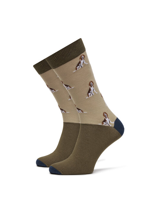 Barbour Barbour Комплект 3 чифта дълги чорапи мъжки Beagle Dog MGS0070BE31 Бежов