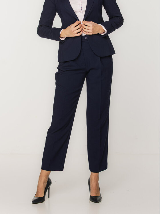 Willsoor Willsoor Spodnie materiałowe 67841 Granatowy Regular Fit