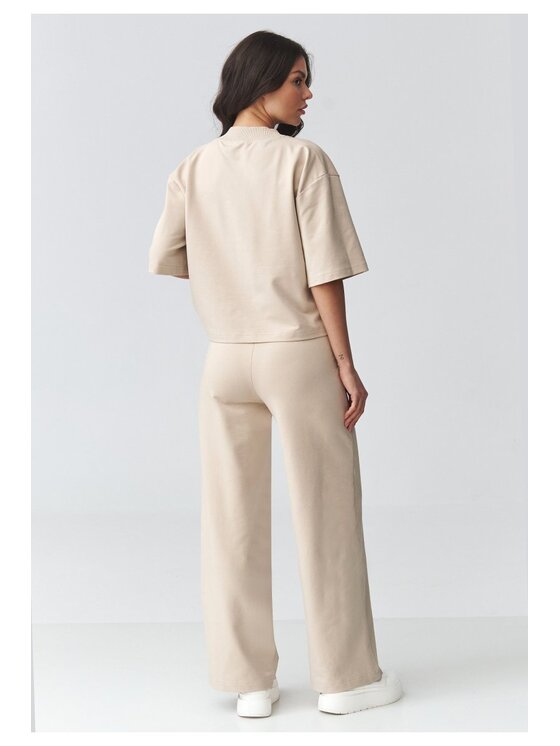 Makadamia Makadamia Dres M921 Beżowy Loose Fit