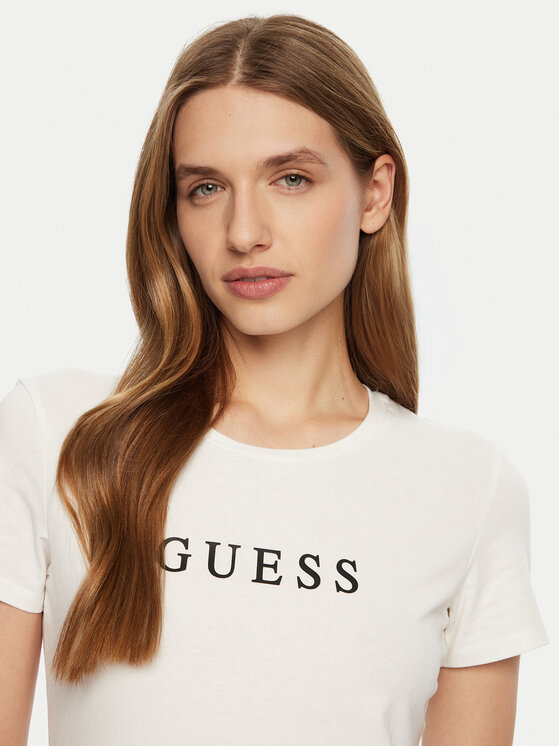 Guess Guess Tričko O5RI01 KBBU1 Biela Slim Fit