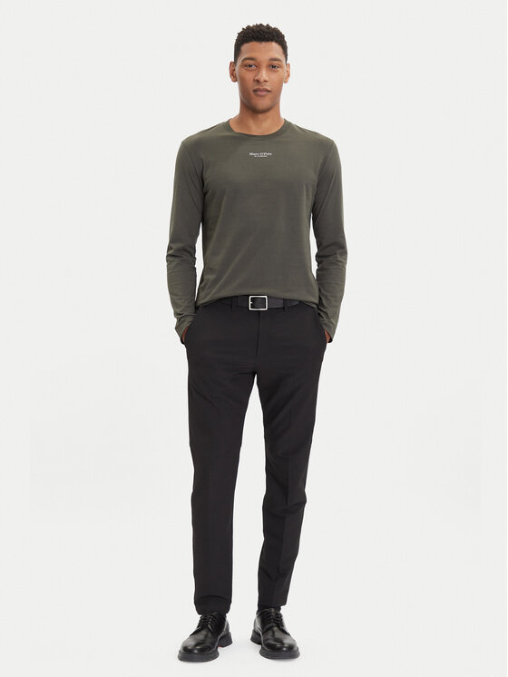 Marc O'Polo Marc O'Polo Pikkade varrukatega T-särk 528 2012 52020 Roheline Regular Fit