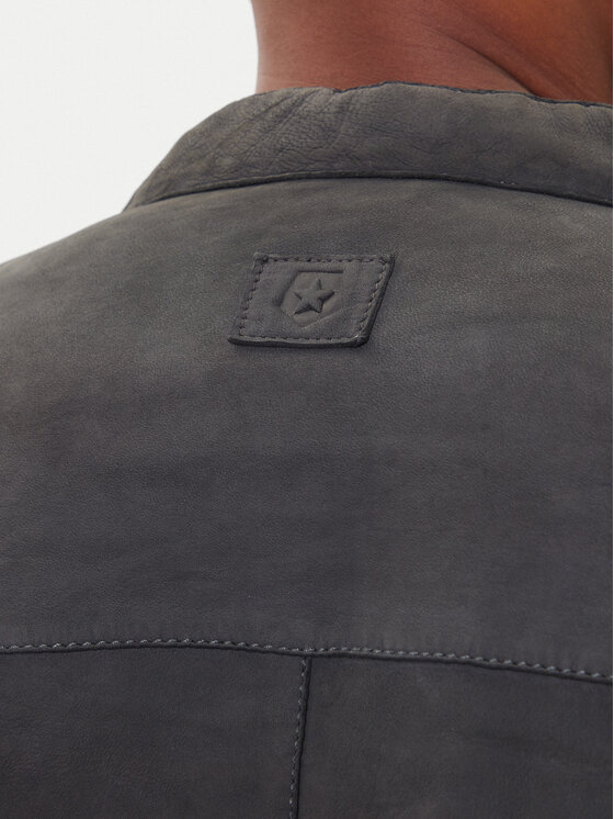 Milestone Milestone Ādas jaka MSRenaldo 531006 60725 Pelēks Regular Fit
