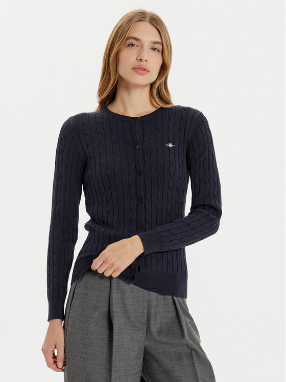Gant Kardigán 4800103 Tmavomodrá Slim Fit