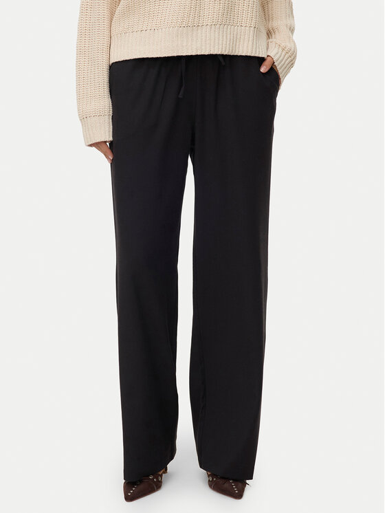 Vero Moda Vero Moda Kalhoty z materiálu Milly 10331924 Černá Wide Leg