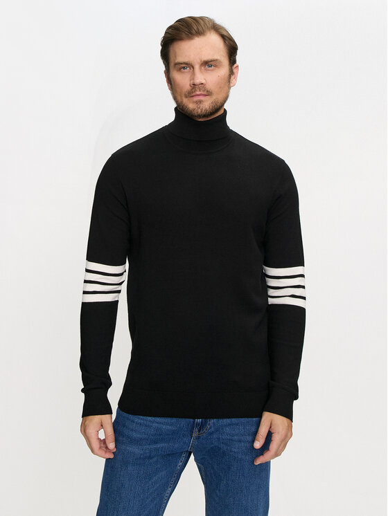 Richmond X Richmond X Rollkragenpullover Artus UMA24102LU Schwarz Regular Fit