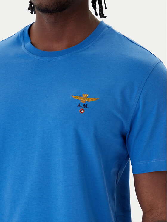 Aeronautica Militare Aeronautica Militare T-Shirt 261TS1580UJ00372 Niebieski Regular Fit
