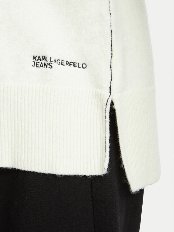 KARL LAGERFELD KARL LAGERFELD Sweter B4W18057 Kremowy Relaxed Fit