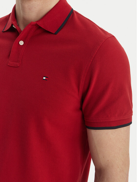 Tommy Hilfiger Tommy Hilfiger Polokošile Pique MW0MW42750 Červená Regular Fit
