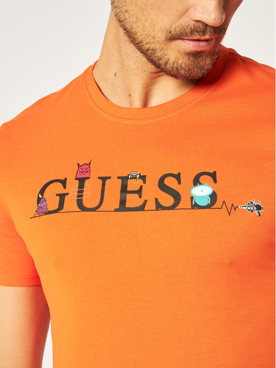 Guess Guess T-Shirt Monster M0YI48 I3Z00 Oranžová Slim Fit