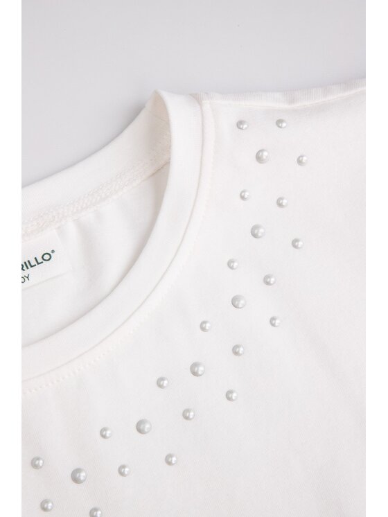 Coccodrillo Coccodrillo T-Shirt ZC6143201EJG-003 Kremowy Regular Fit